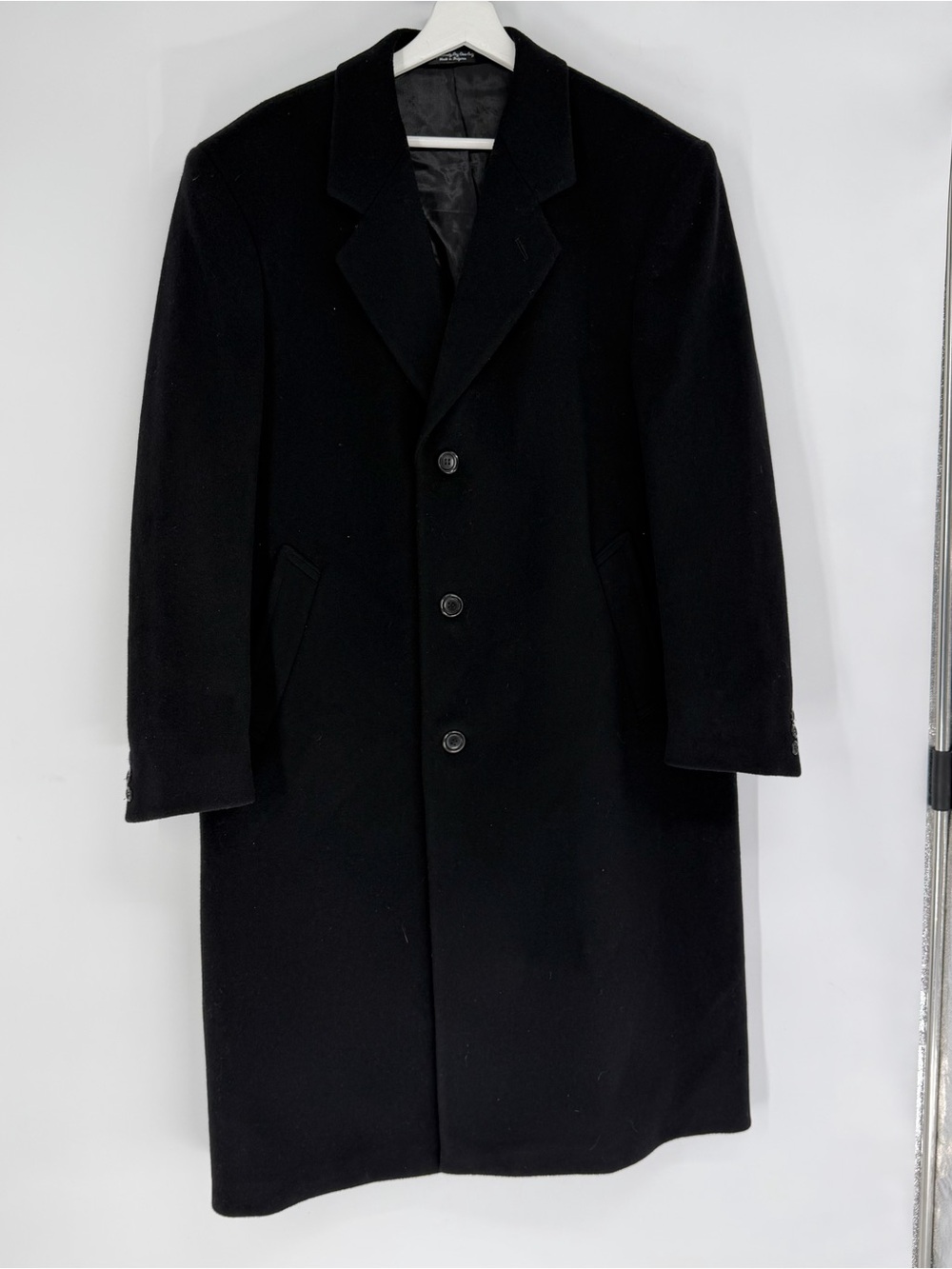 Silver Cloud Wool Cashmere Blend Black Overcoat 42 Regular